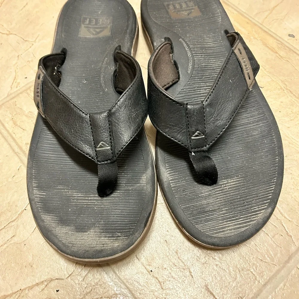 Reef Santa Ana Flip Flops Sandals Sz 12 Black